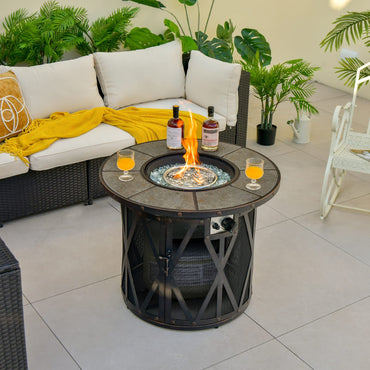 Table Foyer Extérieur Ronde Tangkula 32 Pouces