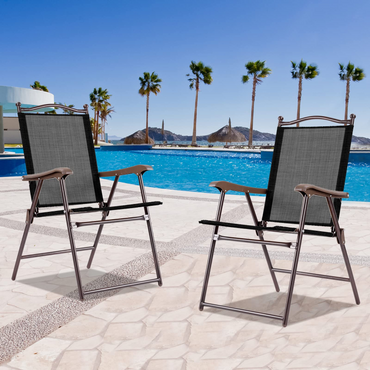 Tangkula Lot de 2/4 chaises de salle à manger pliantes pour patio