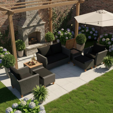 Tangkula 7 Pieces Patio Furniture Set with Loveseat