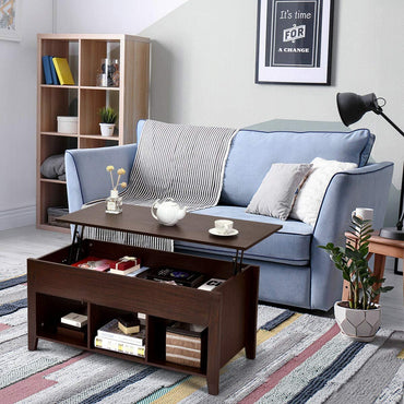 Wood Lift Top Coffee Table, Modern Coffee Table - Tangkula
