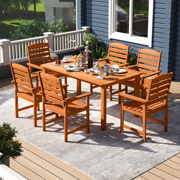 Tangkula 7 Pieces Outdoor Dining Set for 6