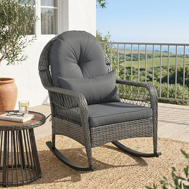 Tangkula Outdoor Wicker Rocking Chair for Porch(1/2)