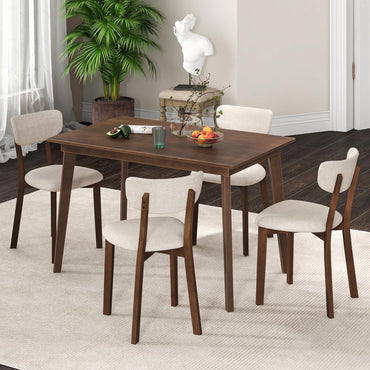 Tangkula Dining Table Set for 4 Dinette Set with Table and 4 Padded Seat
