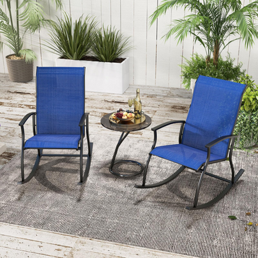 Tangkula Patio Rocking Chairs Set of 2/4, Outdoor Rocking Chair with Smooth & Safe Rocking Motion, Ergonomic Backrest