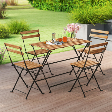 Tangkula 5 Piece Patio Folding Dining Set