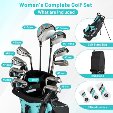 Tangkula Women's Complete Golf Clubs and Bag Set Golf Stand Bag