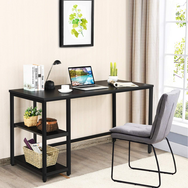 Bureau d'ordinateur Tangkula pour la maison ou le bureau avec 2 étagères de rangement