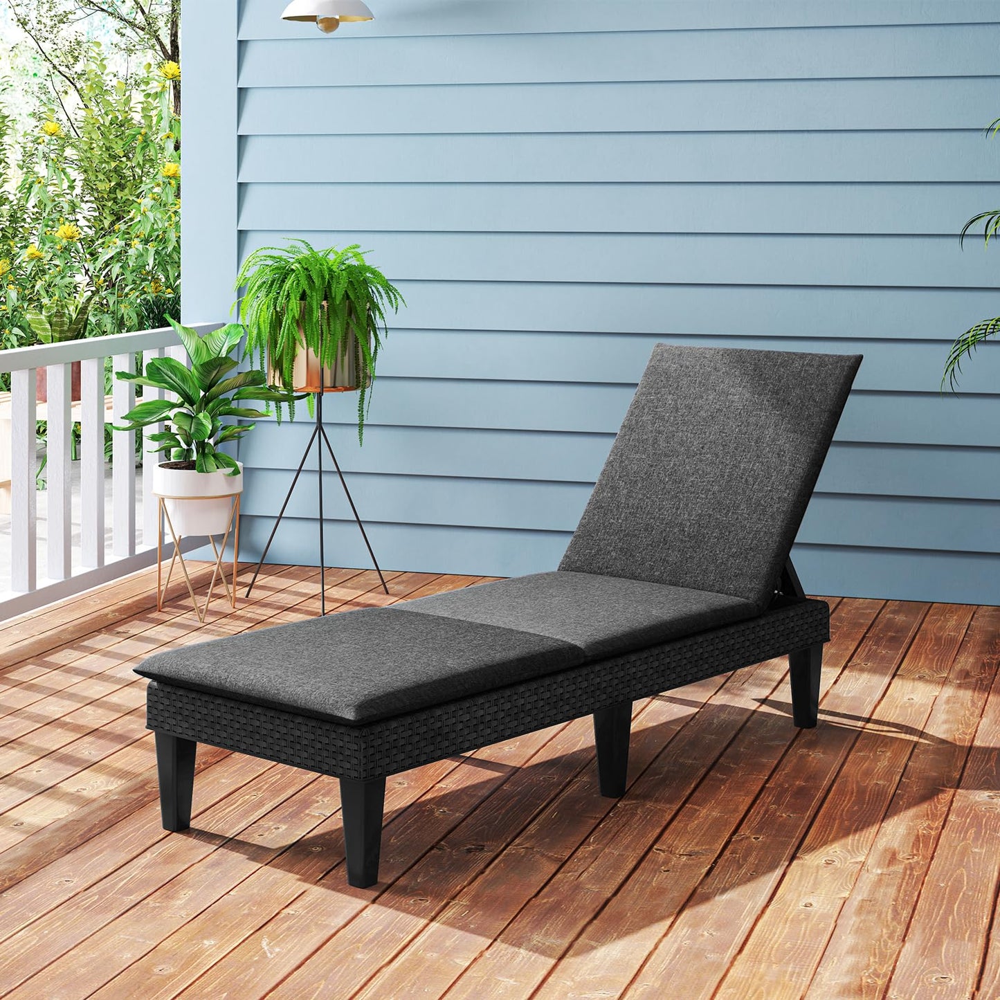 Tangkula Patio Lounge Chair with Cushion