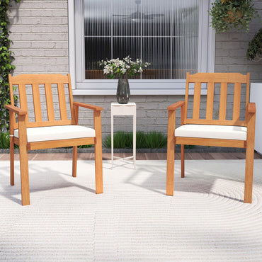 Tangkula Wooden Patio Chair Set of 2/4 for Patio