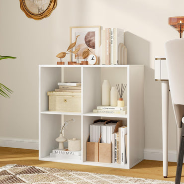 Tangkula Bibliothèque 4 Cubes, Étagère à Livres 3 Niveaux avec Compartiments Ouverts