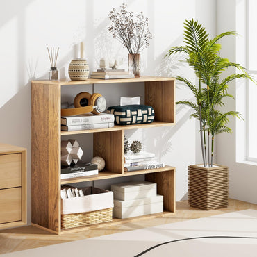 Tangkula 6 Cubes Bookcase 2-Piece Separable Floor Standing Open Horizontal Bookshelf