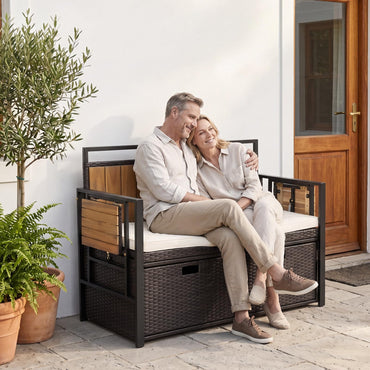 Tangkula 45 Gallon Outdoor Bench with Storage