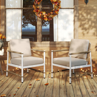 Tangkula 2 Packs Patio Aluminum Sofa for Balcony