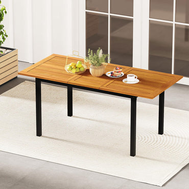 Table à manger de patio extensible Tangkula pour 4 à 8 personnes