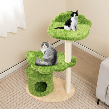 Arbre à chat Tangkula, tour à chat moderne multi-niveaux en bois, 96,5 cm
