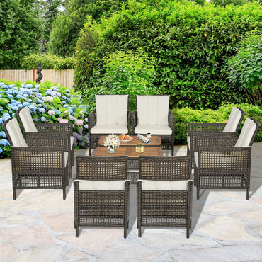Ensemble de mobilier de patio Tangkula avec table basse à 2 niveaux