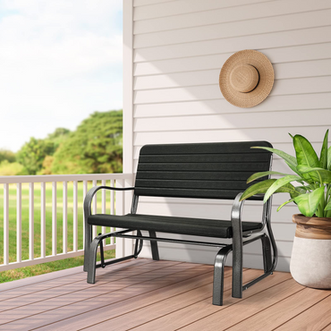 Tangkula Outdoor Glider Patio Chair Bench, Porch Glider Loveseat Swing Bench