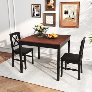 Tangkula Mid-Century Modern Dining Table Set for 2