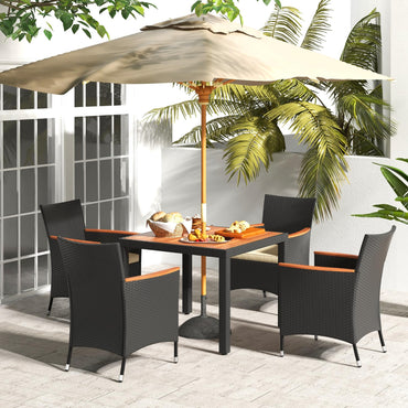 Tangkula Ensemble de 5 pièces de salle à manger de jardin pour 4
