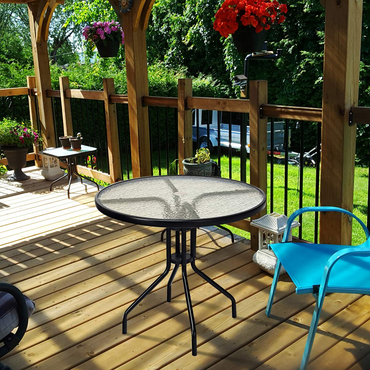 Tangkula Table de patio extérieure 32", Table de bistrot ronde