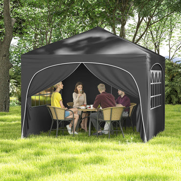Tangkula 10x10Ft Pop up Canopy with 4 Sidewalls