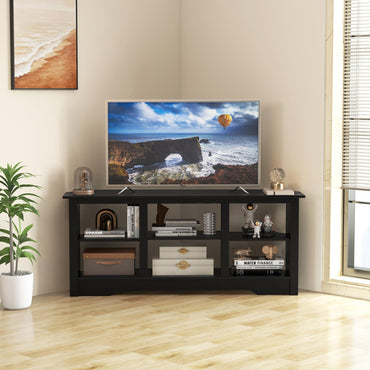 Meuble TV Tangkula de style rustique pour téléviseurs jusqu'à 65 pouces