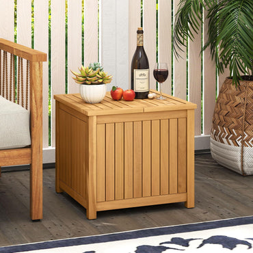 Tangkula 2-in-1 Outdoor Side Table with Storage