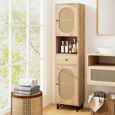 Tangkula 67" Tall Bathroom Storage Cabinet for Living Room
