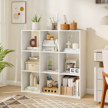 Tangkula Bibliothèque 9 cubes, étagère à 4 niveaux avec compartiments ouverts