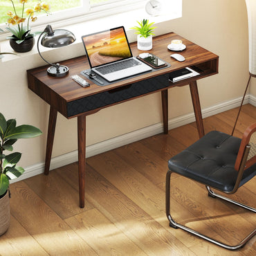 Tangkula Mid-Century Modern Computer Desk for Study
