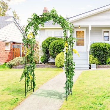 Tangkula 7.2 ft Garden Arbor Metal Arch