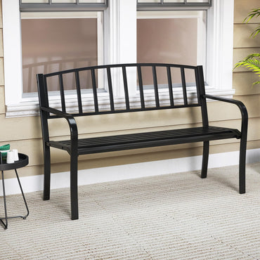 Tangkula Banc de jardin extérieur en métal 127 cm