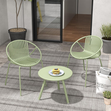 Tangkula Ensemble de bistrot 3 pièces, salon de jardin en polypropylène résistant aux intempéries