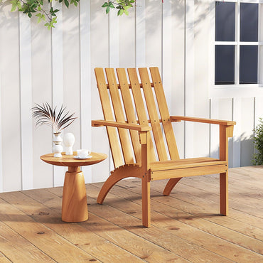 Tangkula Outdoor Adirondack Chair Solid Acacia Wood Fire Pit Chair (1/2/4)