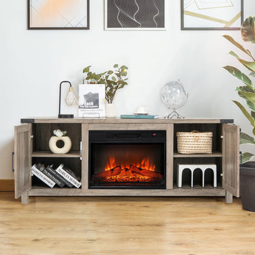 Tangkula Fireplace TV Stand with 23” Electric Fireplace Insert