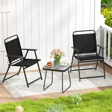 Tangkula 3 Pieces Folding Patio Bistro Set