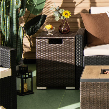 Tangkula Outdoor Propane Tank Cover Table