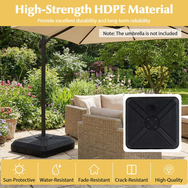 Tangkula Cantilever Umbrella Base with Wheels for Patio Backyard Poolside