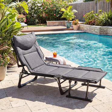 Tangkula 3 in 1 Lounge Chair Outdoor with Cushion