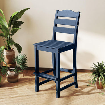 Tangkula Patio HDPE Barstool | Outdoor High Top Bar Chair w/Backrest & Footrest (1/2/4)