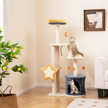 Arbre à chat Tangkula, tour à chat multi-niveaux de 127 cm avec niche