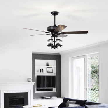 Tangkula 50 Inch Ceiling Fan Light with 5 Explosion proof Glass Lampshades