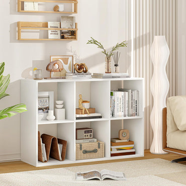 Tangkula 6-Cube Bookcase, 3-Tier Bookshelf with Open Compartments