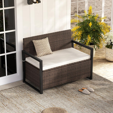 Tangkula 40 Gallon Outdoor Bench with Storage