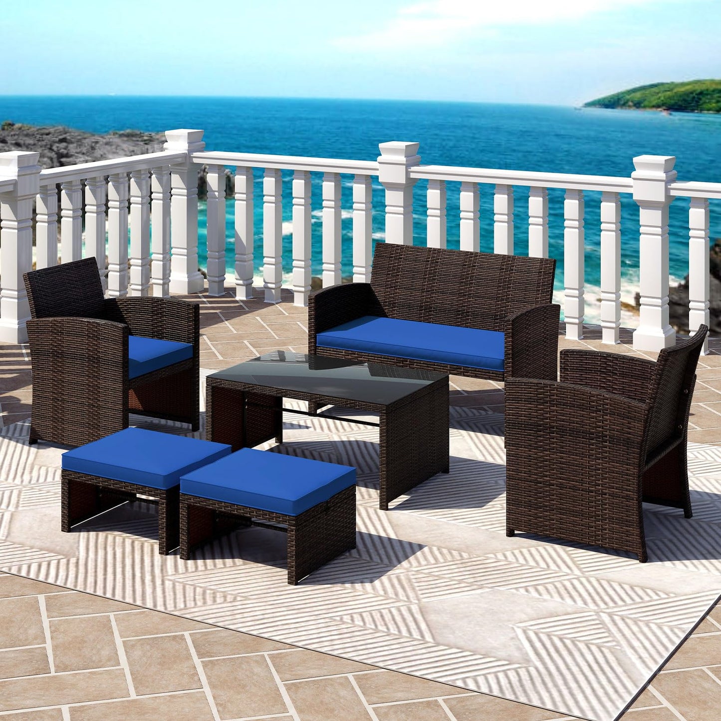 Tangkula 6 Pieces Patio Furniture Set