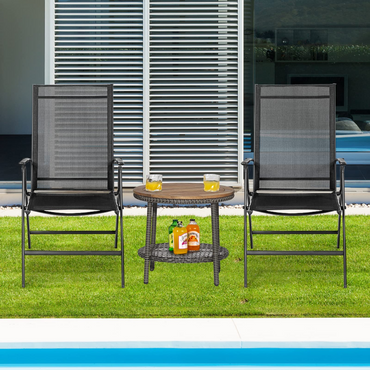 Lot de 2 chaises pliantes de salle à manger Tangkula pour terrasse
