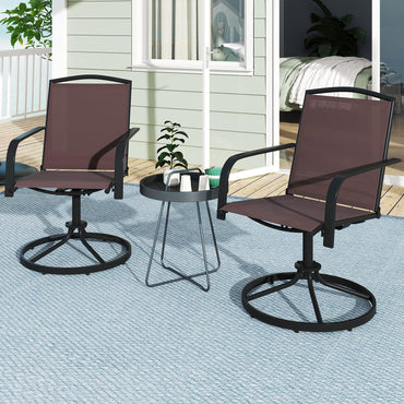 Tangkula Outdoor Swivel Chairs Set with High Back