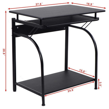Tangkula Dorm Study Table Computer Desk for Small Space Black