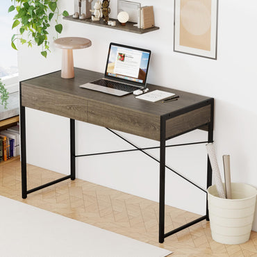 Tangkula Computer Desk with 2 Drawers for Small Space