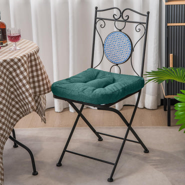 Tangkula Coussins de Chaise de Salle à Manger Lot de 4, Coussins de Chaise en Forme de U de 44,5 cm x 43 cm avec Housse en Polyester